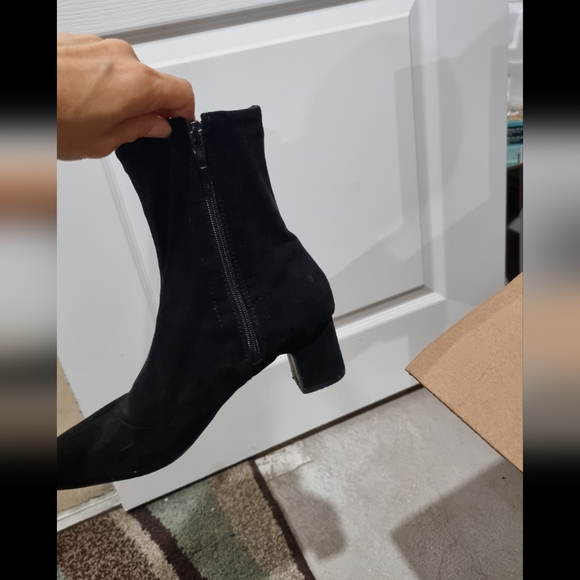 FREE w/purchase. Black suede Anklet boots - Picture 3 of 4